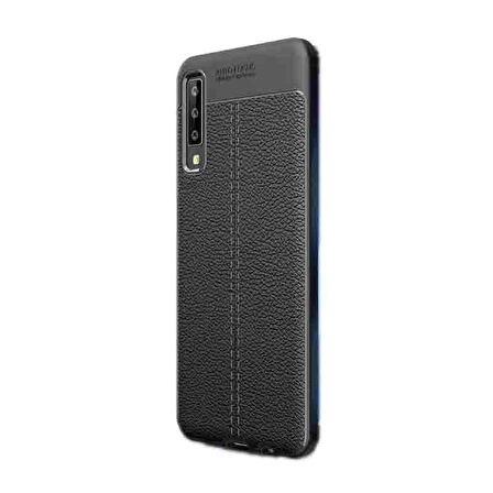 Gpack Samsung Galaxy A50s Kılıf Niss Silikon Deri GörünümlüNano Glass