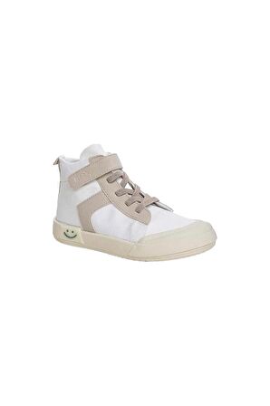 Ortopedik Unisex Işıklı Bilekli Keten Çocuk Spor Ayakkabı BEYAZ