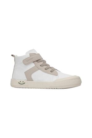 Ortopedik Unisex Işıklı Bilekli Keten Çocuk Spor Ayakkabı BEYAZ