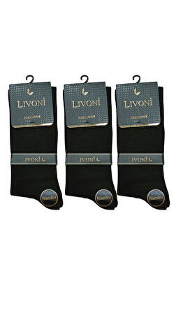 Livoni Dikişsiz Bambu Erkek  Soket Çorap 3 Adet
