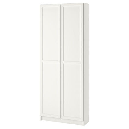 Kapaklı kitaplık, beyaz, 80x30x202 cm