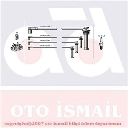 BUJİ KABLOSU TK FIESTA 1996 FOCUS 1998-2004 -FUSION 2002 MONDEO 2007 1.6 ZETEC YS6F12280A1A 1U2J12280A1A 1682155