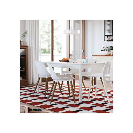 Yemek masası takımı, kırık beyaz-kahverengi/beyaz, 4 sandalyeli, açılabilir