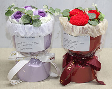 El Örgüsü Romantik Gül Buketi 