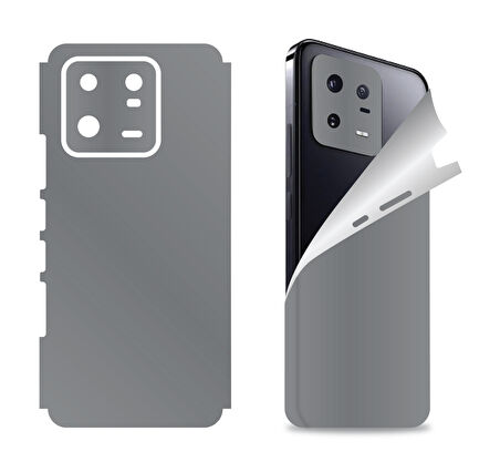 Xiaomi Mi 13 Pro için uyumlu 360 full arka ve yan kaplama koruma sticker GRİ