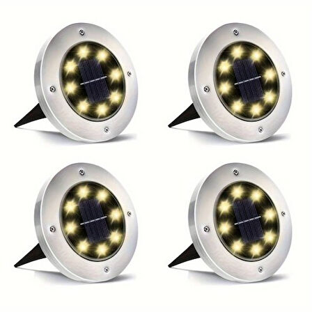 4'lü Solar Panelli Kazıklı Bahçe Aydınlatması