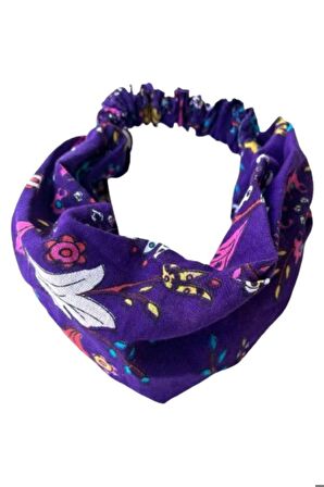 Kadın Çini Desenli Paraşüt Lastikli Bandana, Lastikli Saç Bandı, Bandana