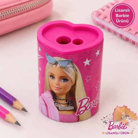BakGelAl Lisanslı Barbie Metal Kalemtraş Hazneli Tekli Çocuk Okul Kırtasiye Kalem Açacağı