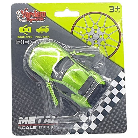 Çek Bırak Metal Küçük Arabalar 8 cm - 6411A - Yeşil