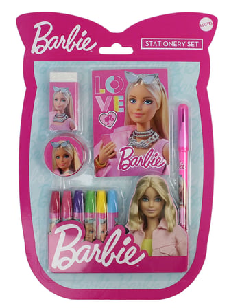 Barbie Okul Kırtasiye Seti – Pastel Boya, Defter, Kalem, Silgi ve Kalemtıraş