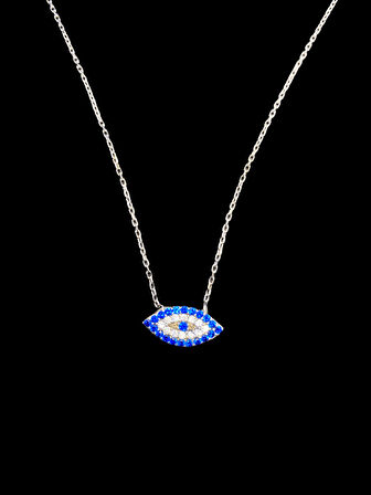 💎 Mavi Nazar Boncuğu Kolye | 925 İthal Gümüş & Parlak Zirkon Taş | Koruma Sembolü | Şık Günlük Takı