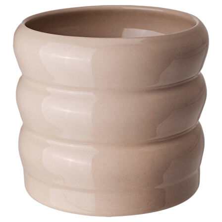 Seramik saksı, bej, 12 cm