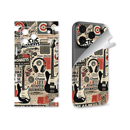 Apple Uyumlu İphone 17 pro max için full kaplama sticker çizilme önleme kılıfsız kullanım için MÜZİK