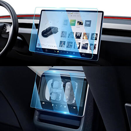 Yeni Tesla Model Y için ön ve arka ekran koruyucu 2 li set 2025 model y juniper