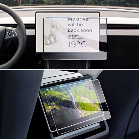 Yeni Tesla Model Y için ön ve arka ekran koruyucu 2 li set 2025 model y juniper