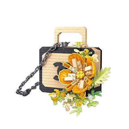 P1078 PANLOS ÇANTA BUKET ÇİÇEK 484 PARÇA BLOCK OYUNCAK