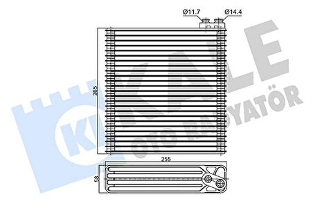 EVAPORATOR TOYOTA COROLLA 1.4-1.6 2.0D-4D 2001-2008 BRAZING AL/AL 255102651058 8850102060 8850102080