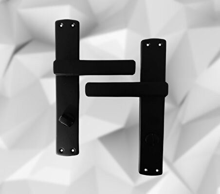 ALMITAL Lusso SİYAH Aynalı Kapı Kolu Lüks WC Kapı Kolu