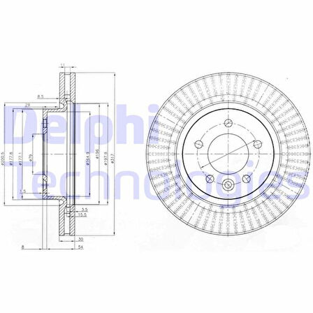 FREN DİSKİ TEKLİ PAKET - BOYALI. DELİKLİ ÖN LAND ROVER DISCOVERY. RANGE ROVER SPORT 11/2004  07/2 013 SDB000601 SDB000602 SDB000603