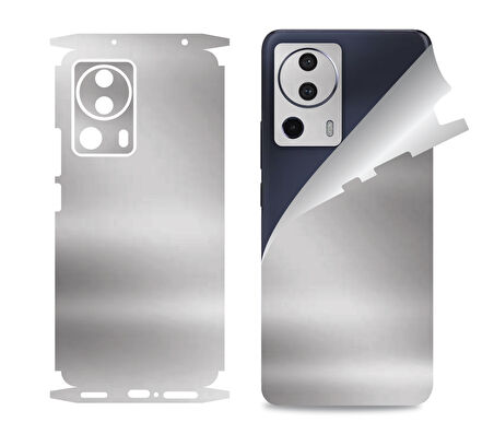 Xiaomi Mi 13 Lite için uyumlu 360 full arka ve yan kaplama koruma sticker AYNALI GÜMÜŞ