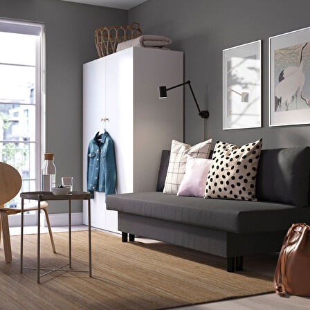 3'lü yataklı kanepe, knisa koyu gri