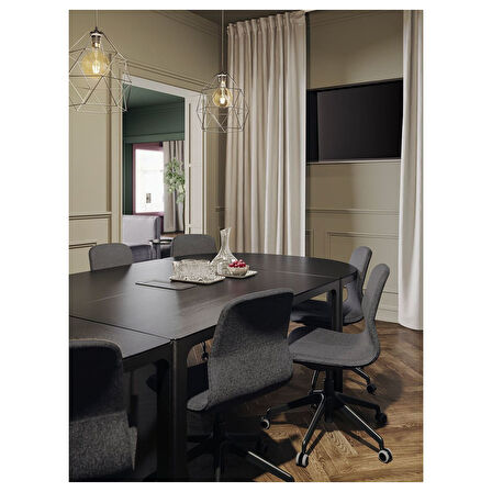 Çalışma sandalyesi, gunnared koyu gri-siyah, kolçaksız