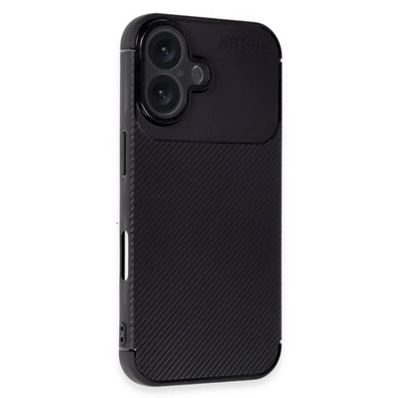 Apple iPhone 16 Plus Kılıf Auto Focus Karbon Kapak - Siyah