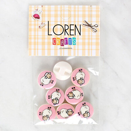 Loren Crafts 8'li Koyun Düğme - 1033