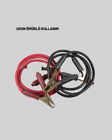 1200A Güçlü Akü Takviye Kablosu 2m Büyük Maşalı Acil Yardım