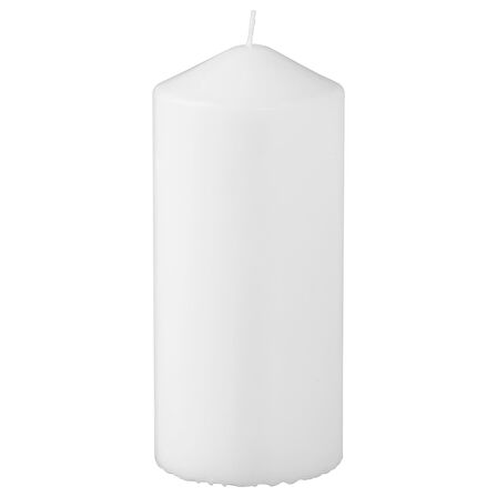 Blok mum, beyaz, 45 saat, 14 cm