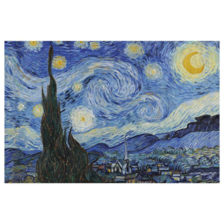Resim, çok renkli, 118x78 cm, Yıldızlı Gece