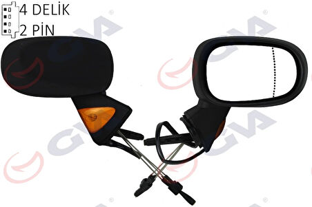 DIŞ DİKİZ AYNASI SAĞ MODUS 2004 MEKANİK SİNYALLİ SENSÖRLÜ KONVEKS VM-120SR 7701059146