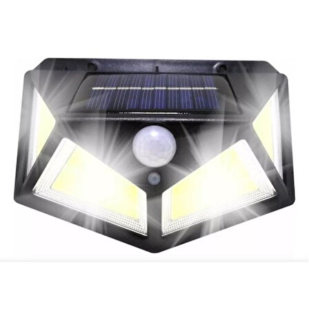 Solar Hareket Sensörlü Duvar Lambası 100 Led 