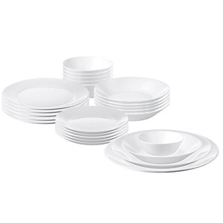 Yemek takımı, beyaz, 24 parça