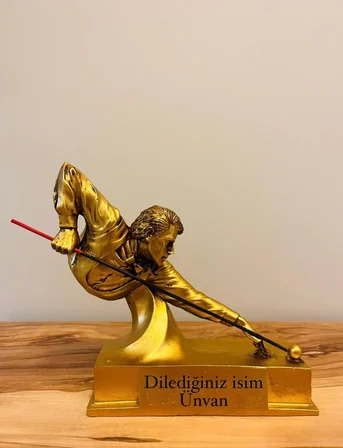 Kişiye Özel İsim Yazılabilir Bilardocu Heykeli 1. Sınıf Dekoratif Bilardo Biblosu & Masa Üstü Obje
