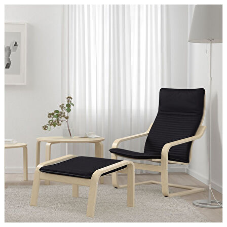 Ayak uzatma taburesi, knisa siyah-huş