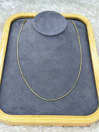 💎 Premium Parlak ve Şık Gold Renk İnce Yılan Zincir 316L Çelik Kadın Kolye (45cm)