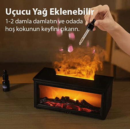 Şömine efektli alev efektli buhar makinası humidifer çocuk odası yatak odası için dekoratif soğuk buhar makinası