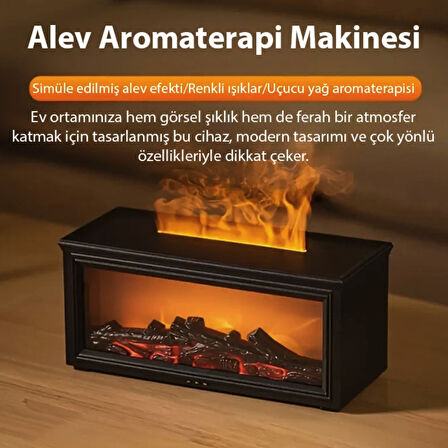 Şömine efektli alev efektli buhar makinası humidifer çocuk odası yatak odası için dekoratif soğuk buhar makinası