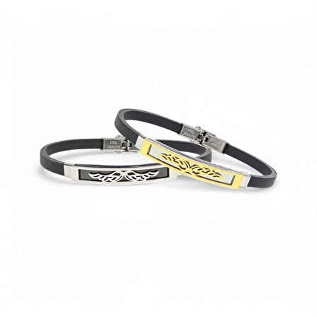  FM Melek Kanadı Desenli Çelik Bileklik 3183SCB003 