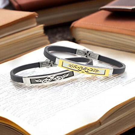  FM Melek Kanadı Desenli Çelik Bileklik 3183SCB003 