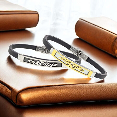  FM Melek Kanadı Desenli Çelik Bileklik 3183SCB003 