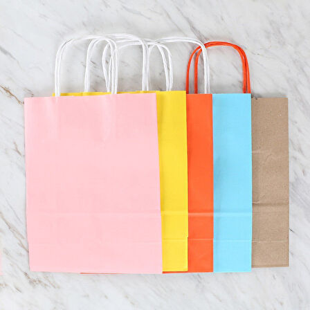 Loren 18x8x24 cm Sarı Kraft Çanta