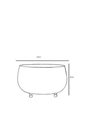Büyük Eskitme Metal Orkide Saksısı Vazo / Çiçekler Görsel Amaçlı Kullanılmıştır.