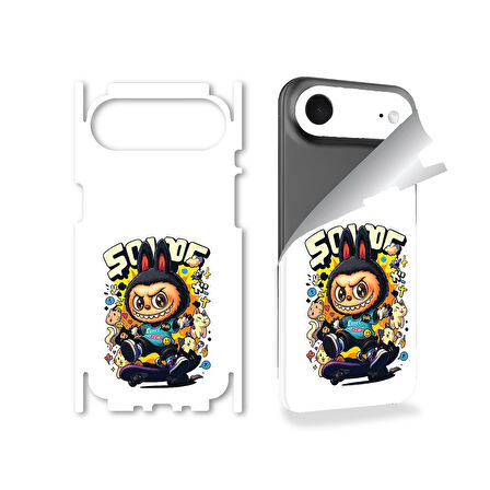 Apple İphone 17 Air için full kaplama koruma sticker kılıfsız kullanım için çizilme önleyici LABUBU