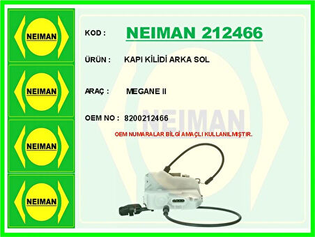 KAPI KİLİDİ ARKA SOL MEGANE 2 8200212466