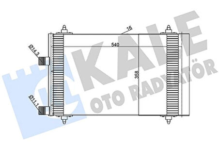 KLİMA RADYATÖRÜ KONDENSER PEUGEOT P307-P307 SW CITROEN C4-C5 2.0 HDI AL/AL 540X358X16 6453 FH 6453 FP 6455 AC