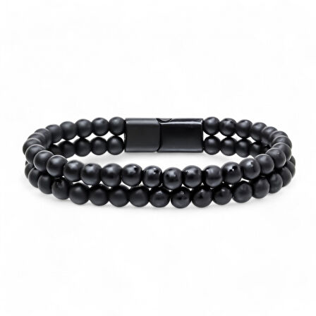  FM Çift Oniks Çelik Bileklik 31832B20D5 