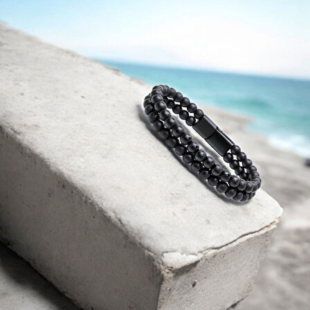  FM Çift Oniks Çelik Bileklik 31832B20D5 