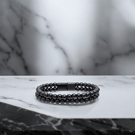  FM Çift Oniks Çelik Bileklik 31832B20D5 